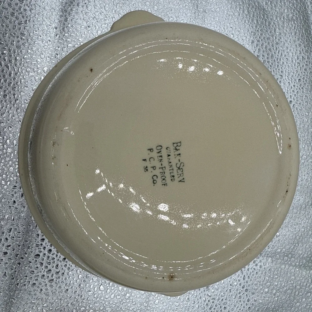 Vtg 1930s Paden City Pottery The Princess casserole Flowers‎ Round Covered  Bowl